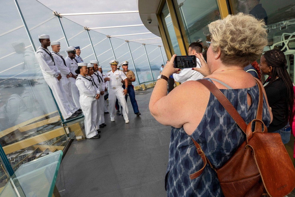 U.S. Navy Sailors tour the Seattle Space Needle