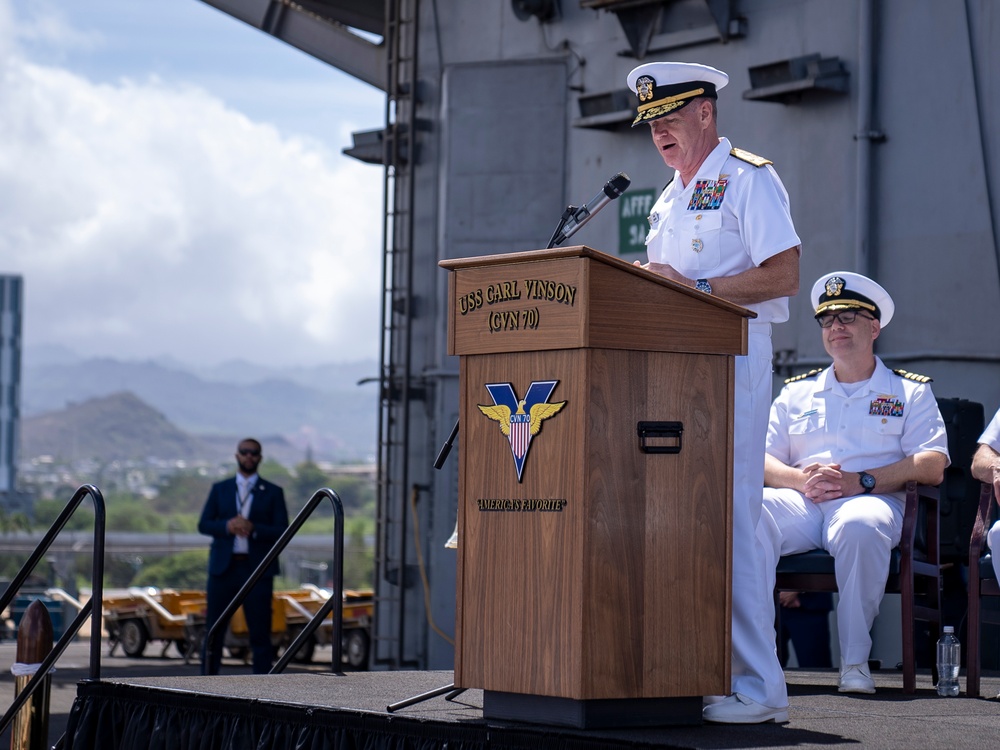USS Carl Vinson holds change of command