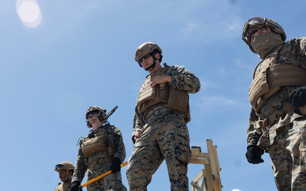 U.S. Marines with 2nd DSB execute external lifts with a JLTV