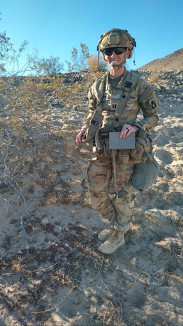 Florida Army National Guard Soldier delivers mail at National Training Center