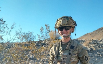 Florida Army National Guard Soldier delivers mail at National Training Center