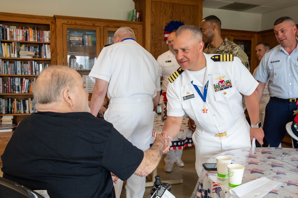 U.S. service members visit veterans during Seattle Fleet Week 2025