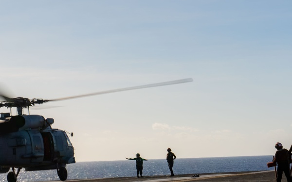 George Washington Conducts Helicopter Operations