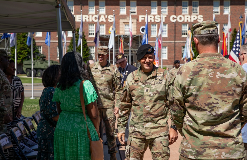CSM Reffeor Assumes Responsibility of I Corps