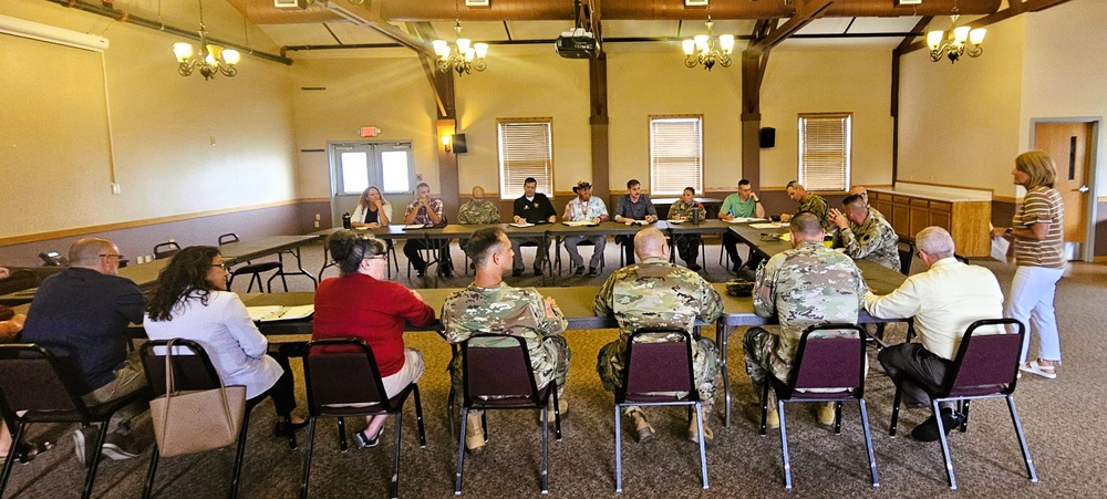 Fort McCoy Garrison, tenant organization team members share ideas in August 2025 meeting