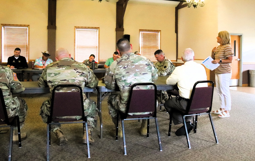 Fort McCoy Garrison, tenant organization team members share ideas in August 2025 meeting