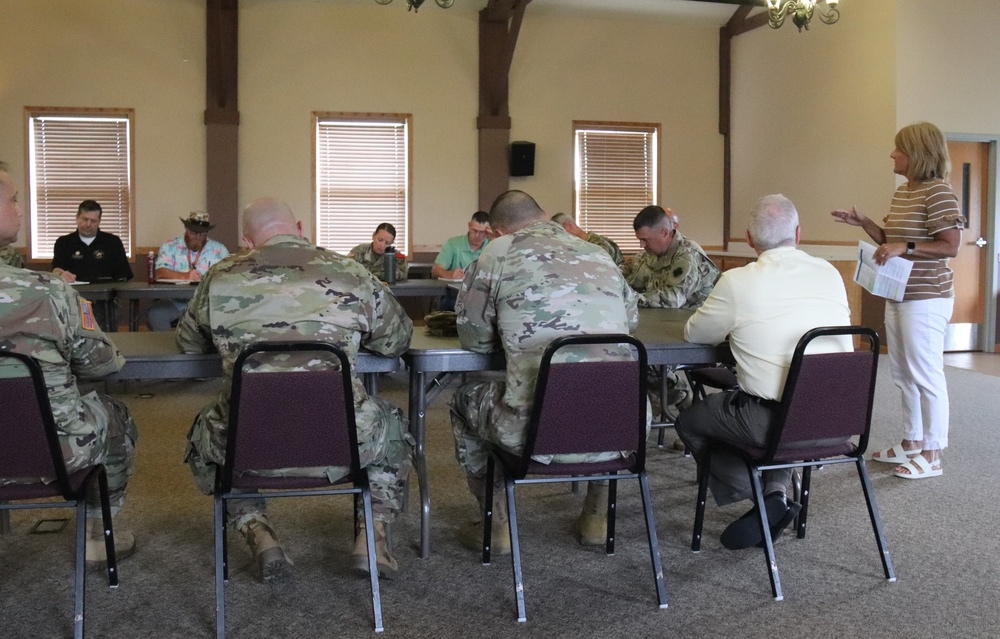 Fort McCoy Garrison, tenant organization team members share ideas in August 2025 meeting