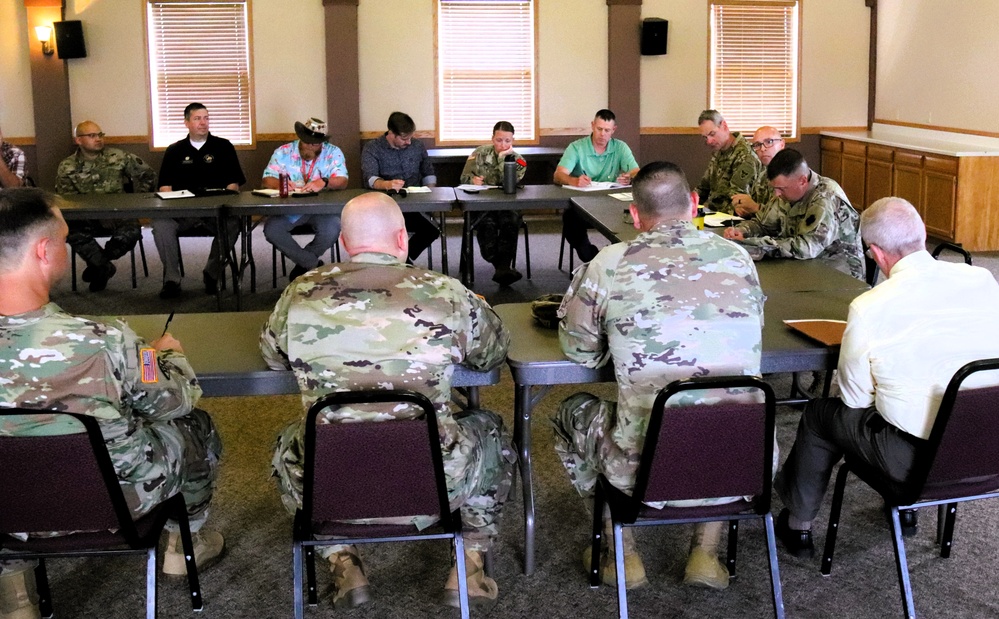 Fort McCoy Garrison, tenant organization team members share ideas in August 2025 meeting