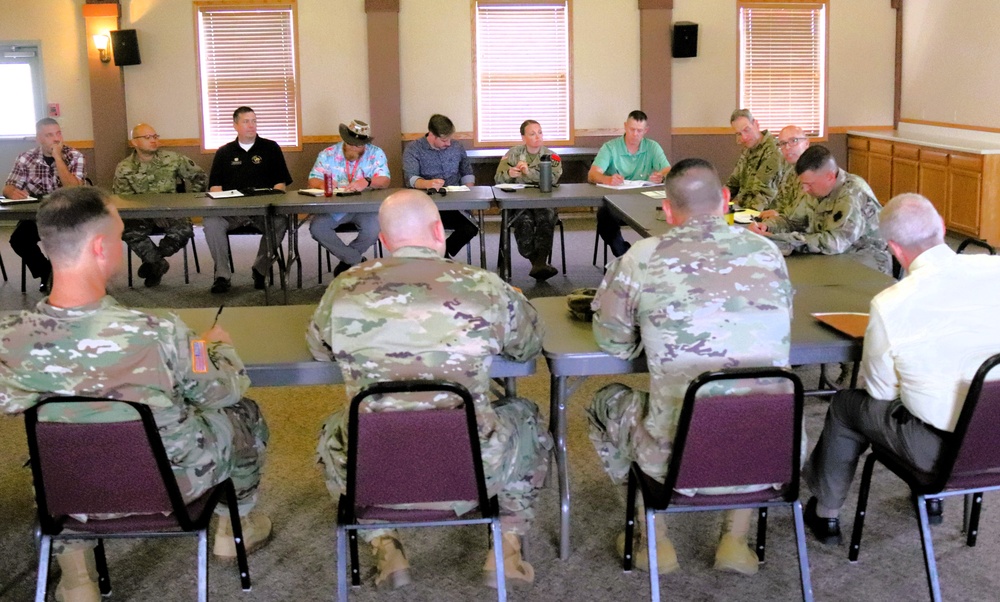 Fort McCoy Garrison, tenant organization team members share ideas in August 2025 meeting