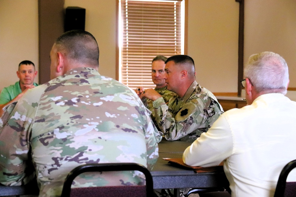 Fort McCoy Garrison, tenant organization team members share ideas in August 2025 meeting