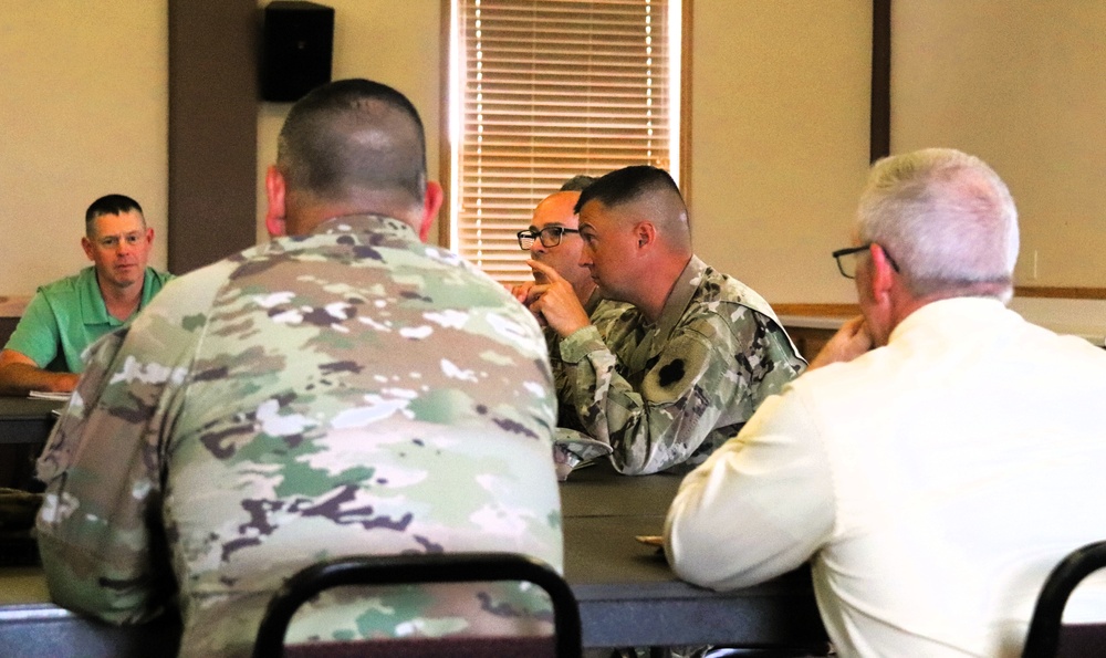 Fort McCoy Garrison, tenant organization team members share ideas in August 2025 meeting