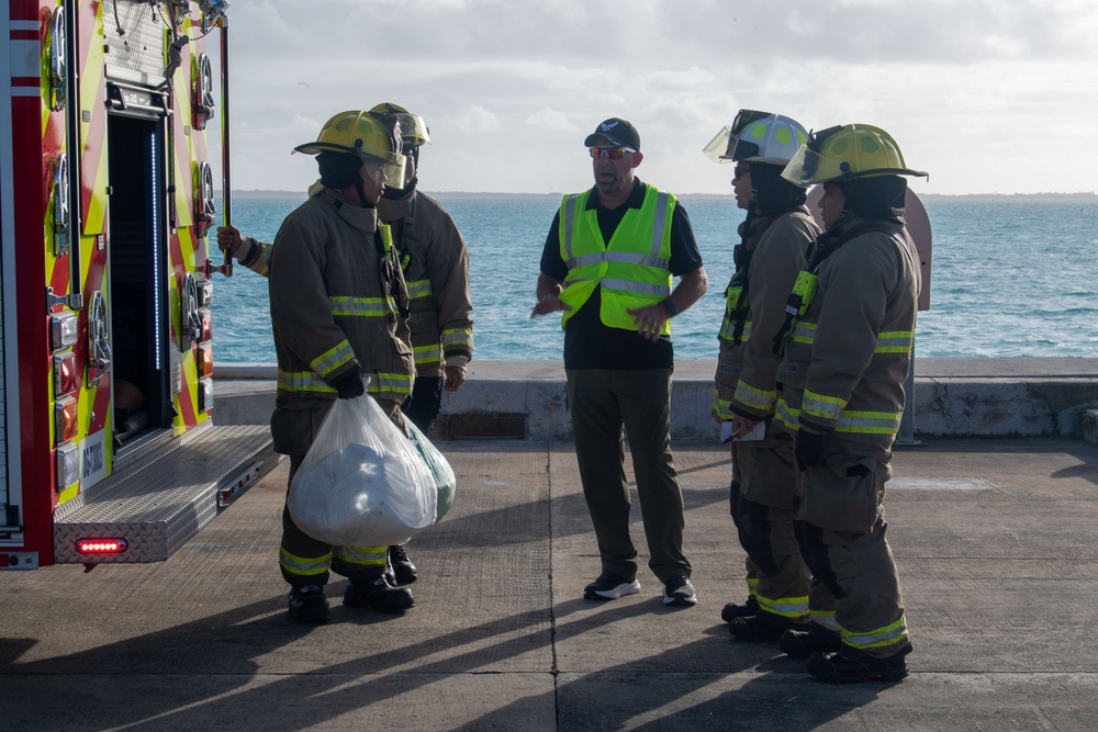 NSF Diego Garcia conducts a fuel spill drill