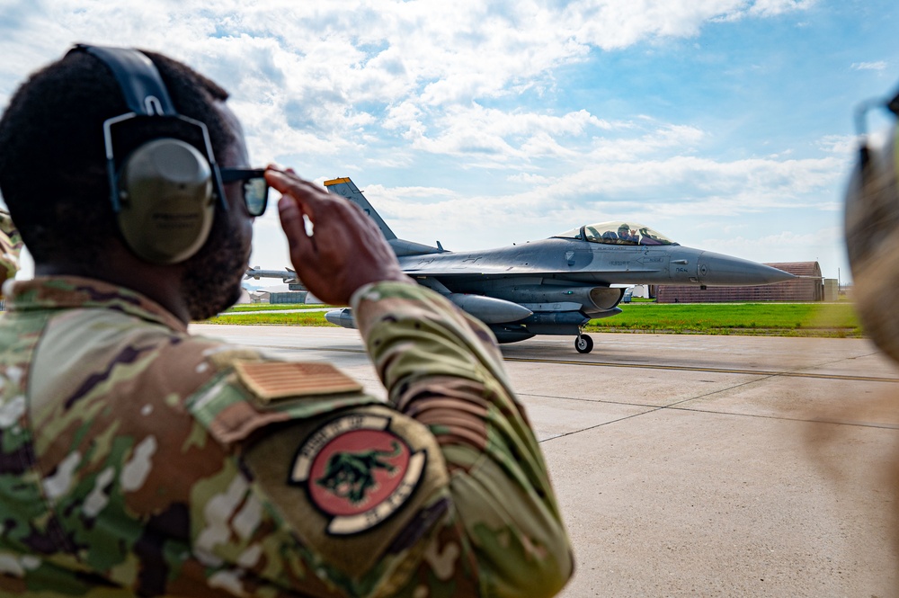 Wolf Pack’s F-16 Fighting Falcons begin departure for Super Squadron Test Phase II