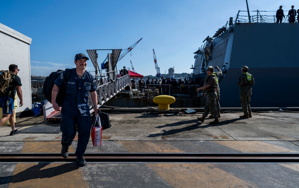USS Ralph Johnson (DDG 114) returns to CFAY after 7-month underway