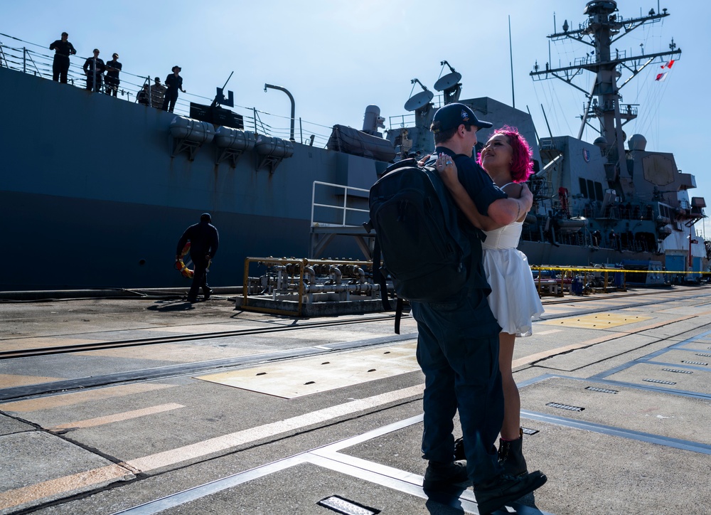 USS Ralph Johnson (DDG 114) returns to CFAY after 7-month underway