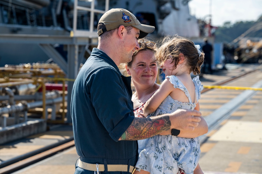 USS Ralph Johnson (DDG 114) returns to CFAY after 7-month underway