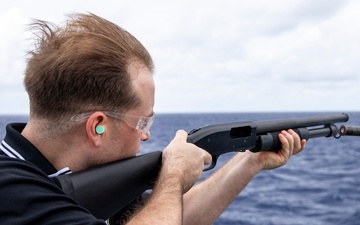 USS Preble Conducts M500 Gun Shoot