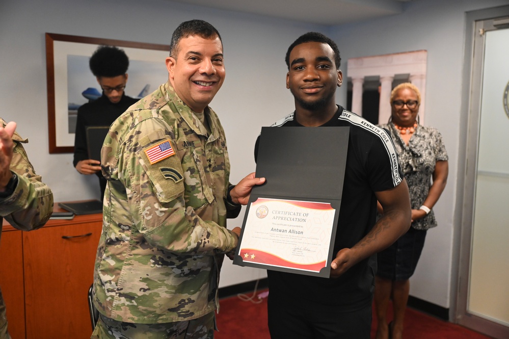 Certificates of Appreciation Presented to 2025 Mayor Marion S. Barry Summer Youth Employment Program (MBSYEP) Interns