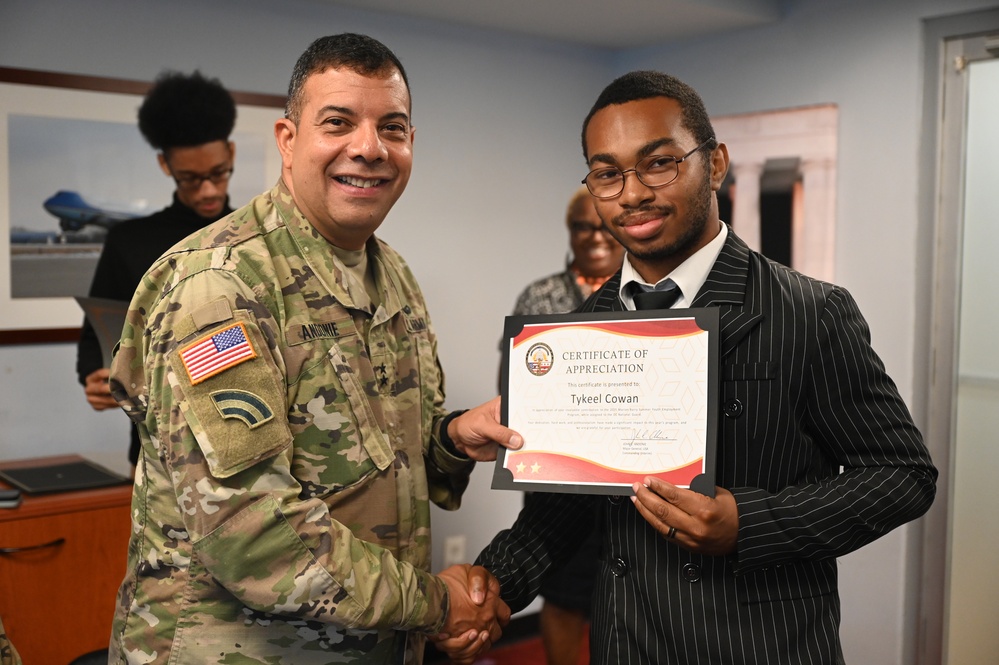Certificates of Appreciation Presented to 2025 Mayor Marion S. Barry Summer Youth Employment Program (MBSYEP) Interns