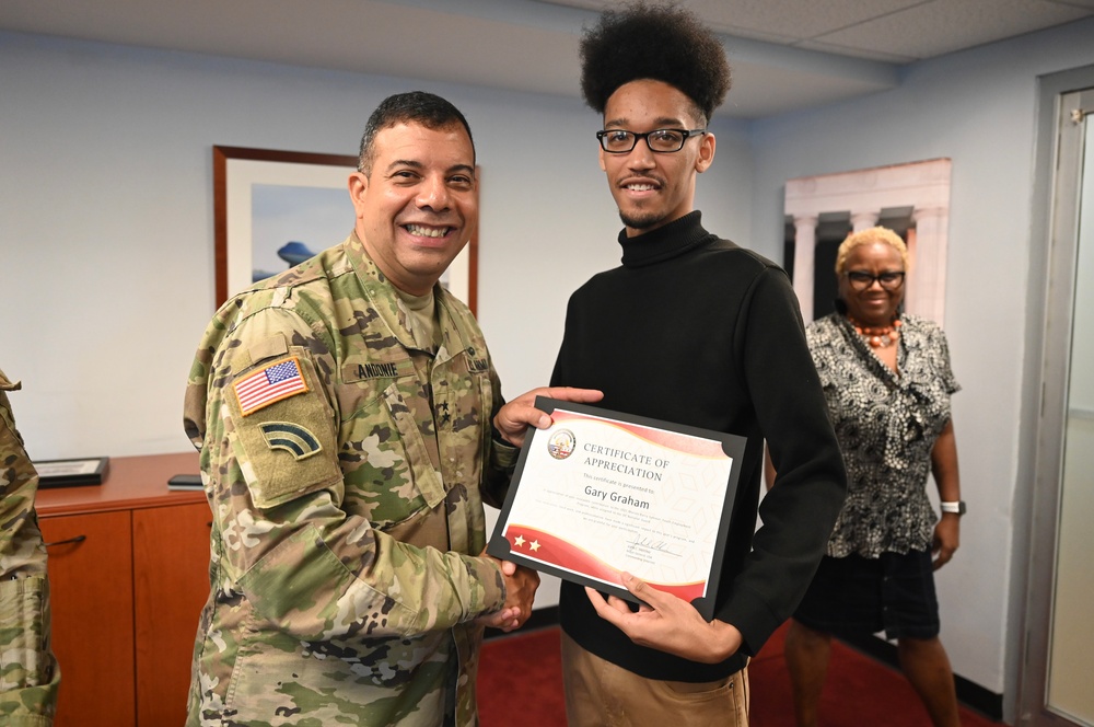 Certificates of Appreciation Presented to 2025 Mayor Marion S. Barry Summer Youth Employment Program (MBSYEP) Interns