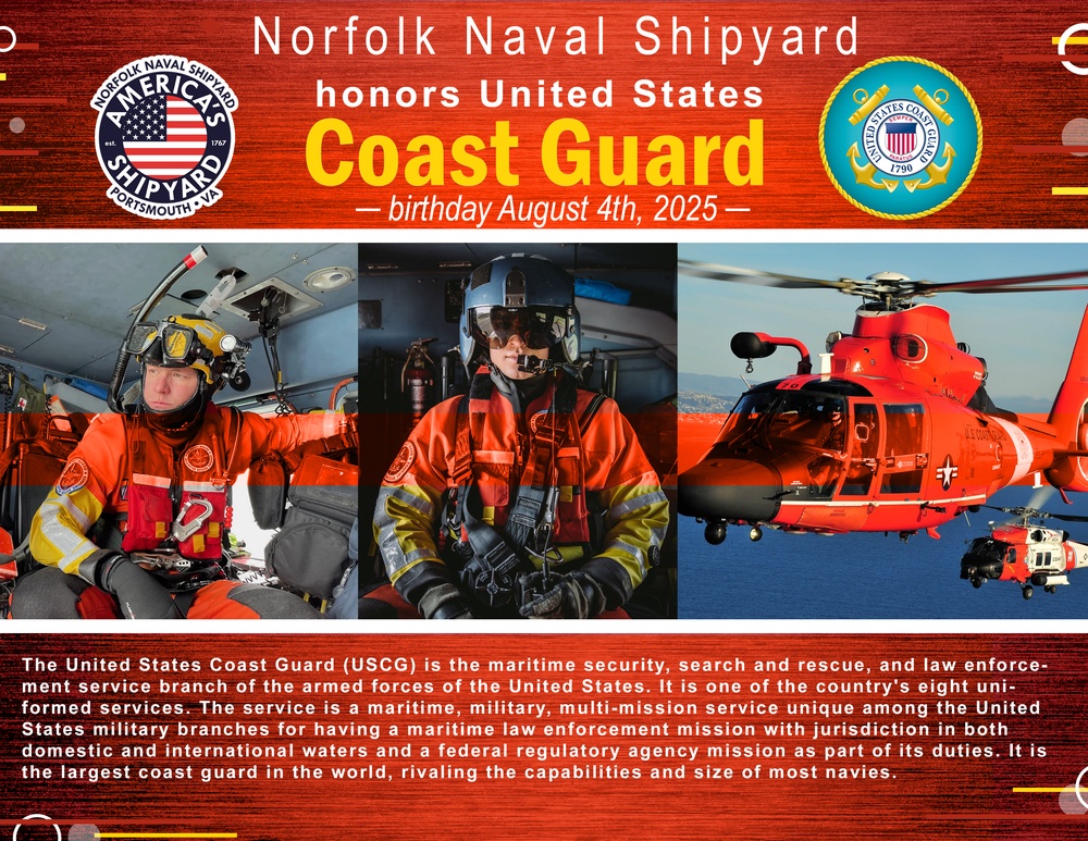 Norfolk Naval Shipyard Celebrates U.S. Coast Guard Birthday