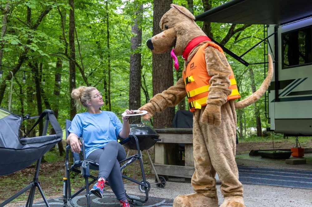 Mobile District ranger portrays Bobber to promote water safety
