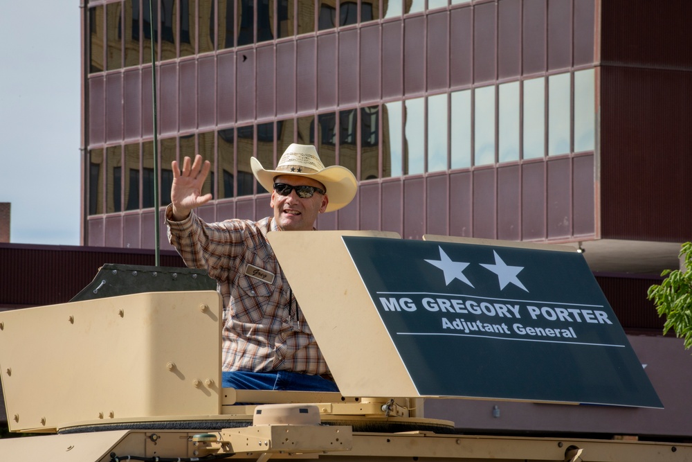 The Wyoming National Guard participates in the Cheyenne Frontier Days grand parade