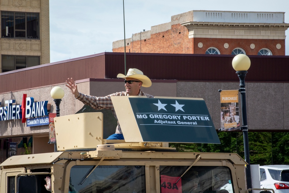 The Wyoming National Guard participates in the Cheyenne Frontier Days grand parade