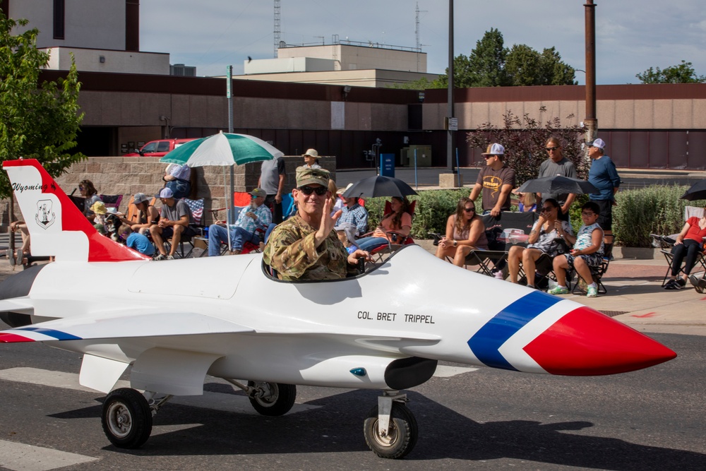 The Wyoming National Guard participates in the Cheyenne Frontier Days grand parade