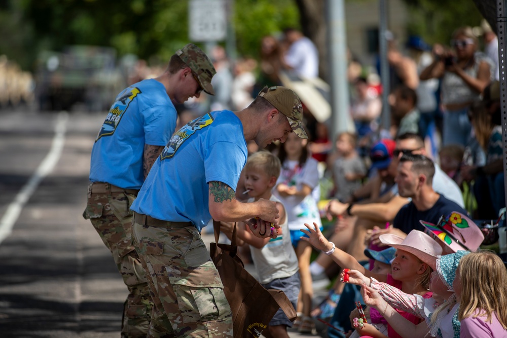 The Wyoming National Guard participates in the Cheyenne Frontier Days grand parade