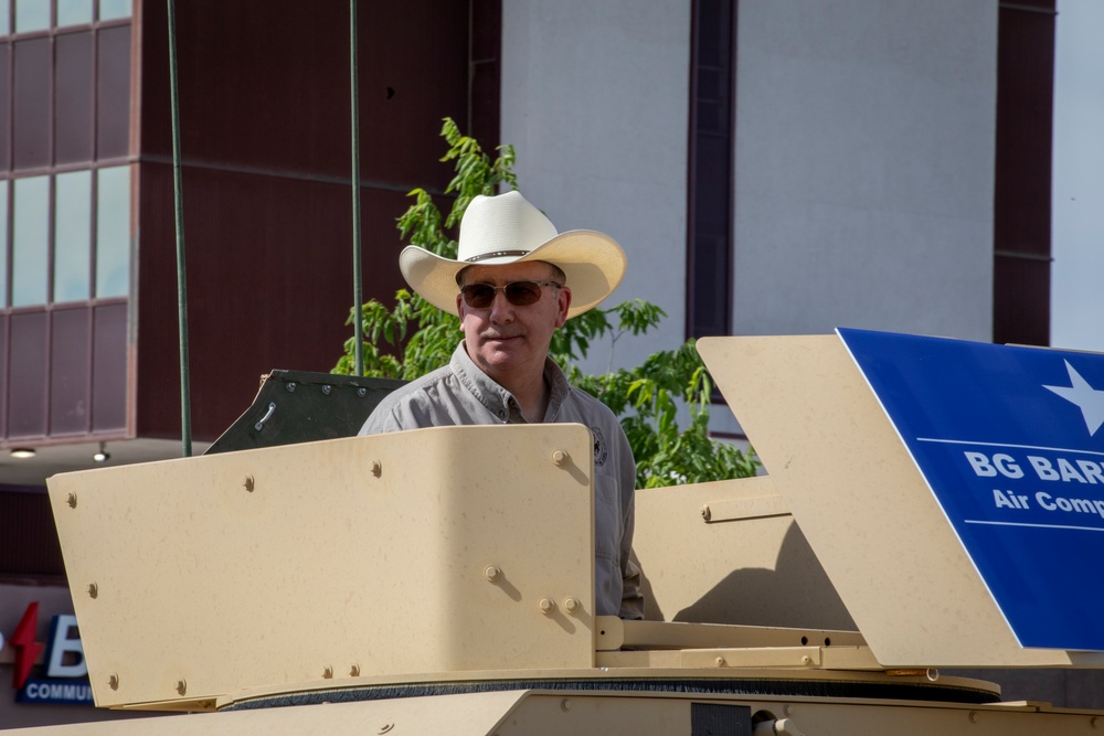 The Wyoming National Guard participates in the Cheyenne Frontier Days grand parade