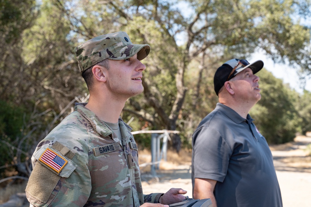 ROTC cadet takes flight during drone training at Folsom Dam