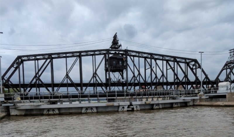 View of swing span at Rock Island