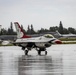 The U.S. Air Force Air Demonstration Team lands in Cheyenne, Wyoming