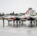 The U.S. Air Force Air Demonstration Team lands in Cheyenne, Wyoming