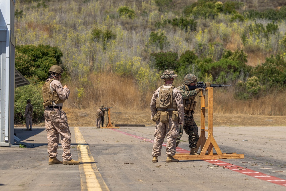 Running and gunning: Marines with 1st MLG participate in the Basic Combat Skills Course