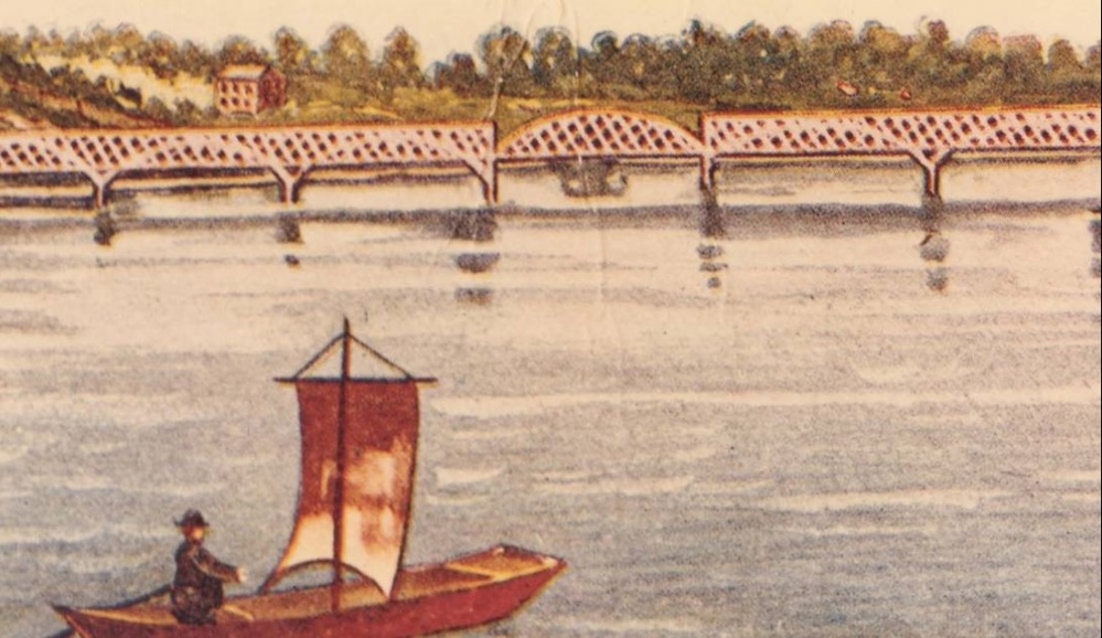 Painting depicting 1856 Bridge