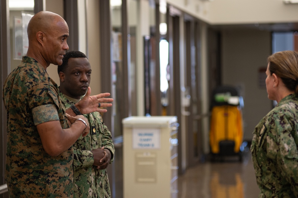 Marine Corps General Engages with Navy Personnel