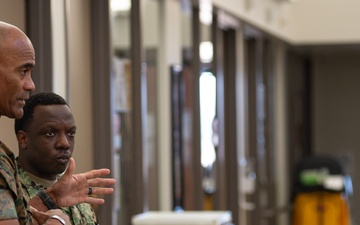 Marine Corps General Engages with Navy Personnel