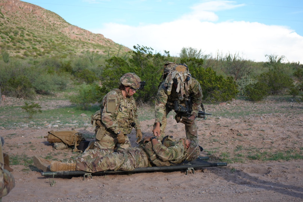 U.S. Marines, Sailors and Soldiers conduct air casualty evacuation training in Yuma, Arizona