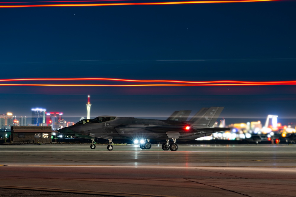 4th Fighter Squadron conduct night ops during Red Flag-Nellis 25-3