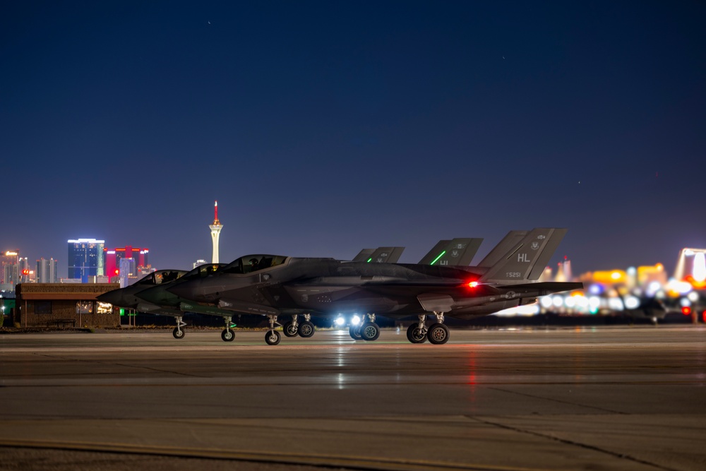 4th Fighter Squadron conduct night ops during Red Flag-Nellis 25-3