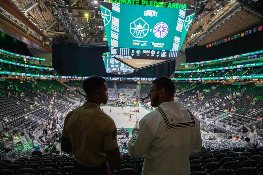 Sailors and Marines attend Seattle Storm game during Seattle Fleet Week 2025
