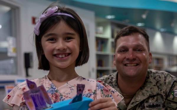 Two Sailors and a Marine visit the Seattle Children’s Hospital