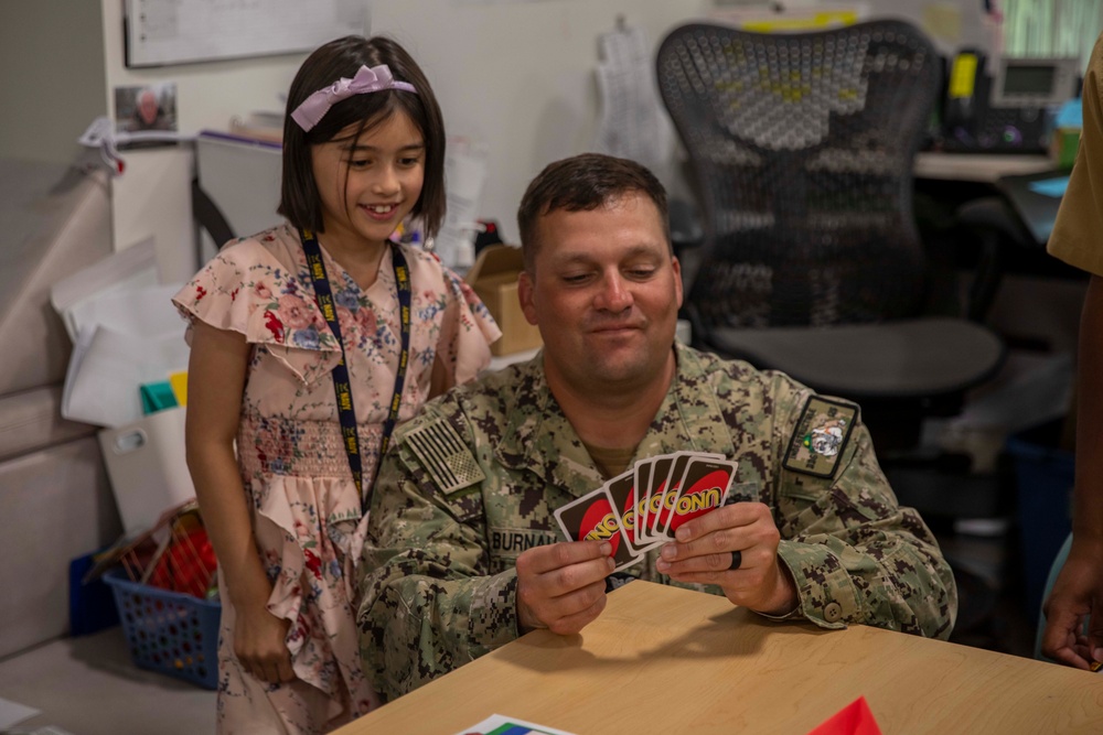 Two Sailors and a Marine visit the Seattle Children’s Hospital