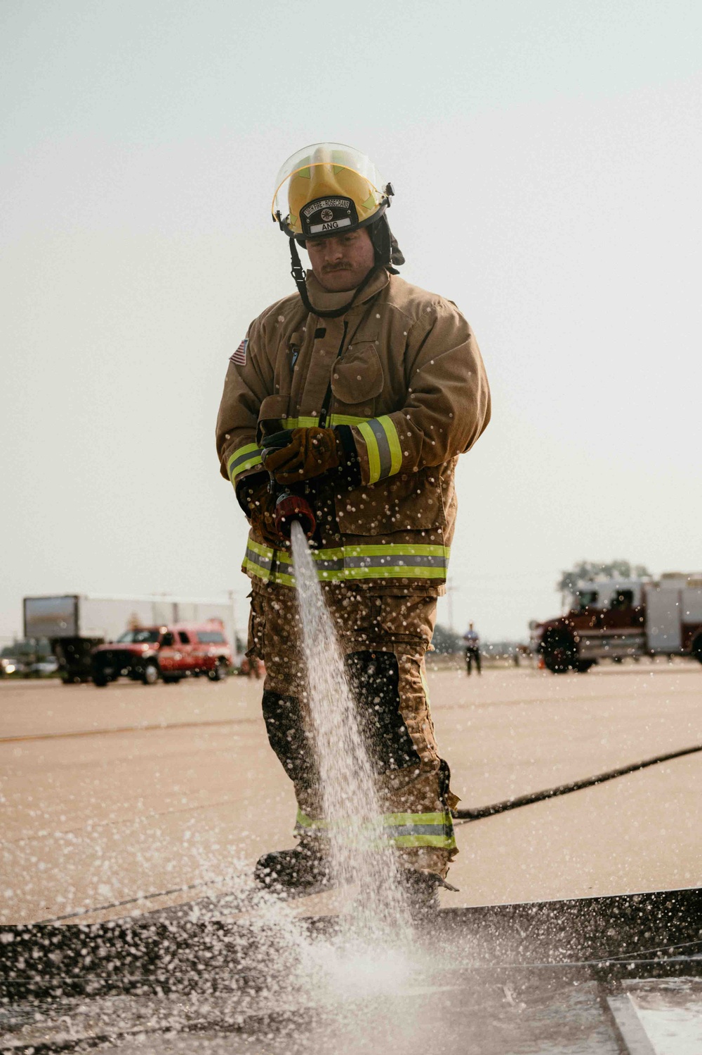 Fire Emergency Services train in live fire simulation