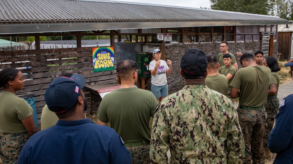 Sailors and Marines help out at University of Washington Farm during Seattle Fleet Week 2025