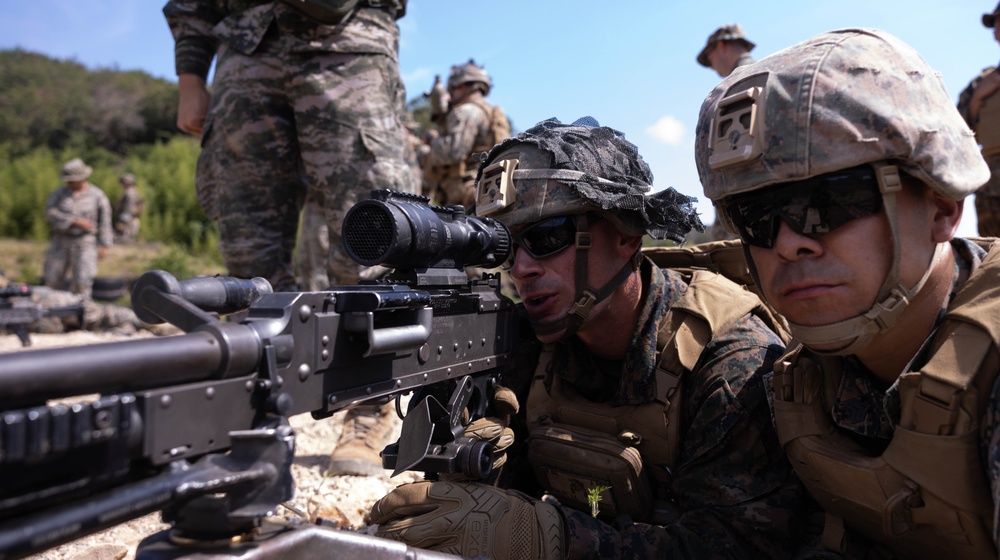 2/23 Marines and ROK Marines Conduct Bilateral Crew-Served Weapons Range during KMEP 25.2