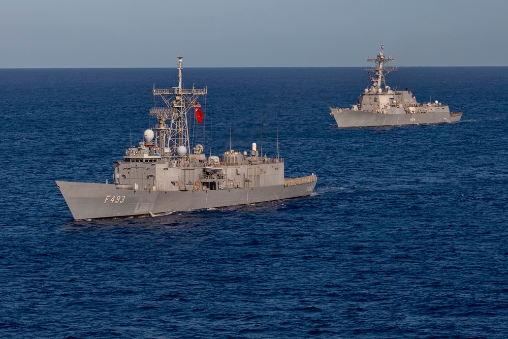 Neptune Strike Enhanced Vigilance Activity Ships Sail in Formation