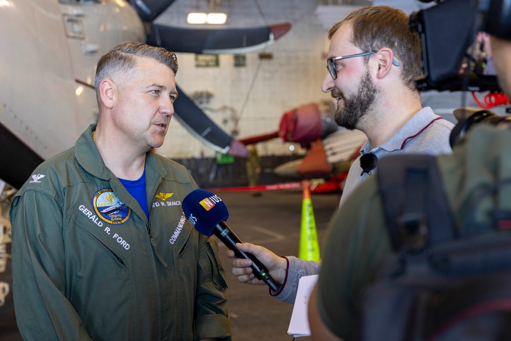 USS Gerald R. Ford (CVN 78) Hosts Members of the Media During Neptune Strike 25-2